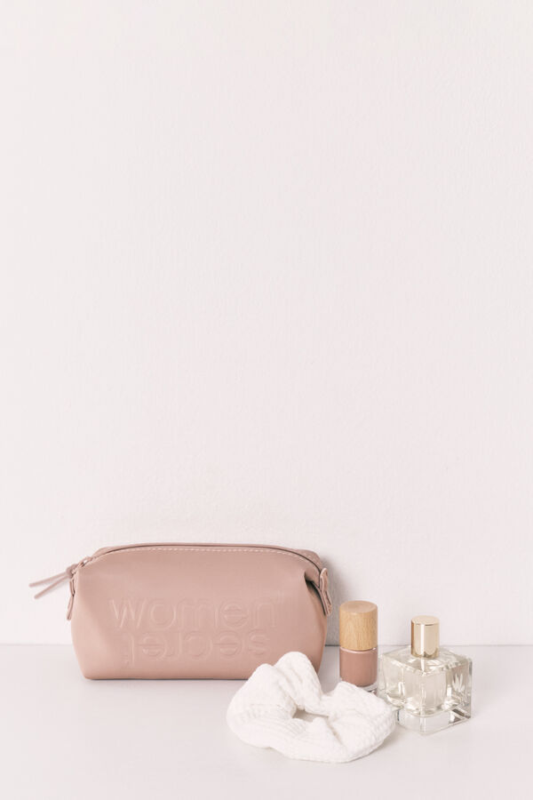 Women'secret Neceser peque&ntilde;o de goma marr&oacute;n nude