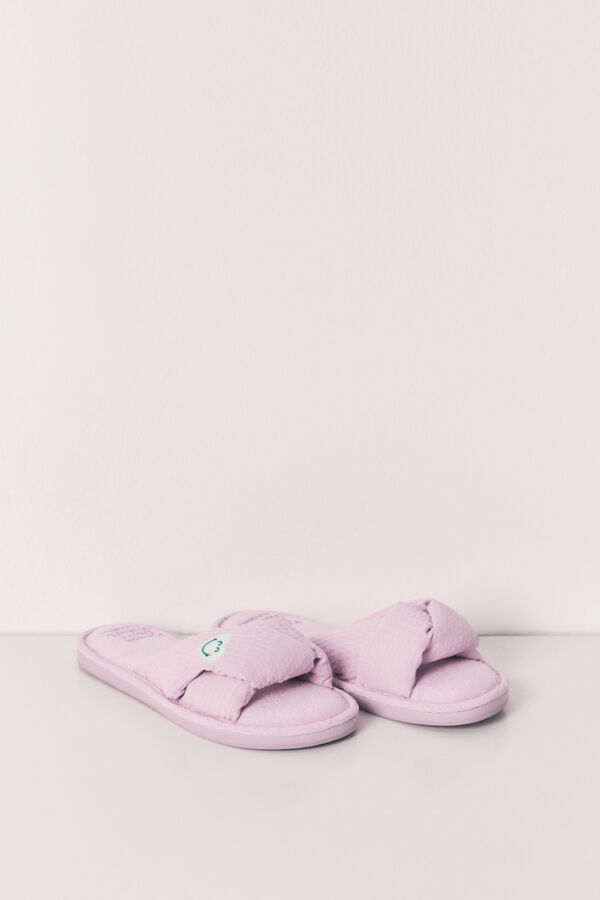 Women'secret Zapatillas de casa con nudo SmileyWorld&reg; morado/lila