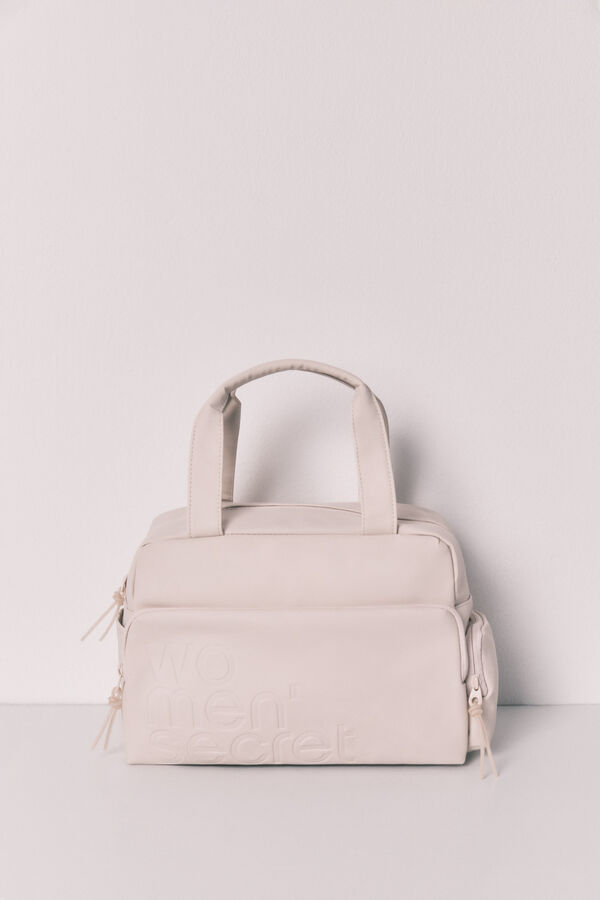 Women'secret Neceser grande de viaje blanco marfil