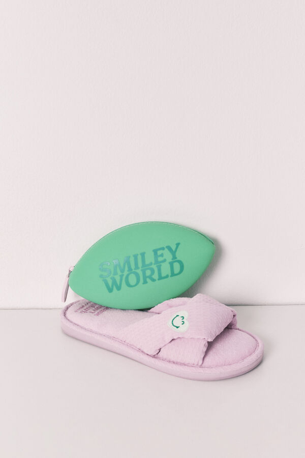 Women'secret Zapatillas de casa con nudo SmileyWorld&reg; morado/lila