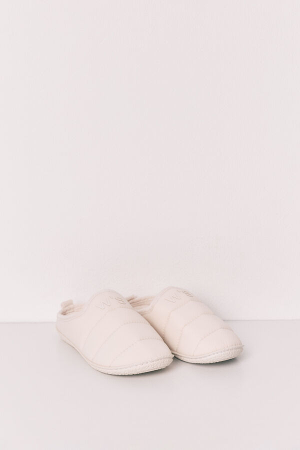 Women'secret Pantuflas acolchadas blancas marfil