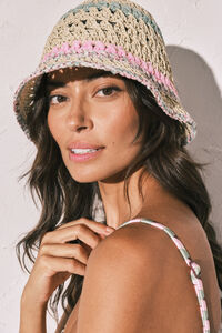 Women'secret Sombrero bucket de crochet beige