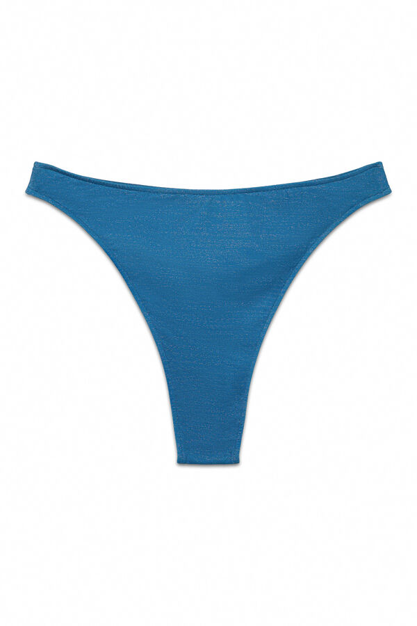 Women'secret Panty de bikini cl&aacute;sica con brillo azul azul
