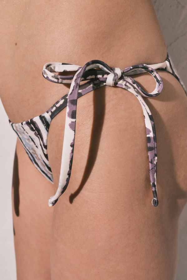 Women'secret Panty de bikini cl&aacute;sica estampado Tie Dye marr&oacute;n estampado