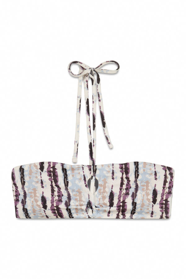 Women'secret Top bikini bandeau estampado Tie Dye caf&eacute; estampado