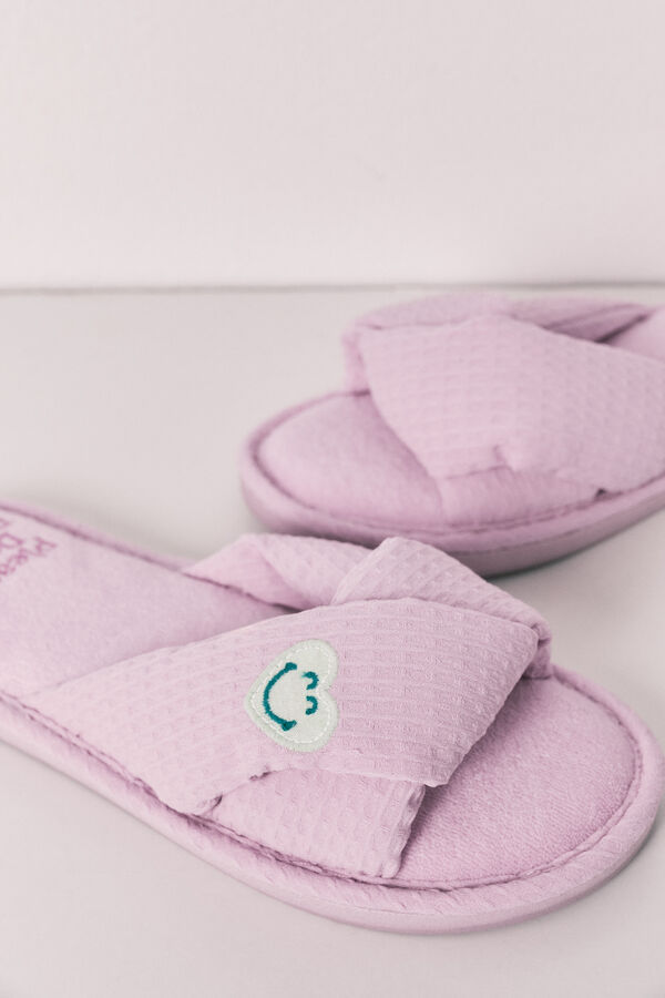 Women'secret Zapatillas de casa con nudo SmileyWorld&reg; morado/lila