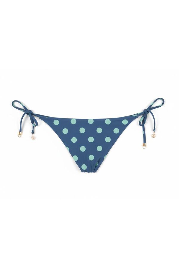 Women'secret Panty de bikini de tiras medias estampado de puntos azul estampado