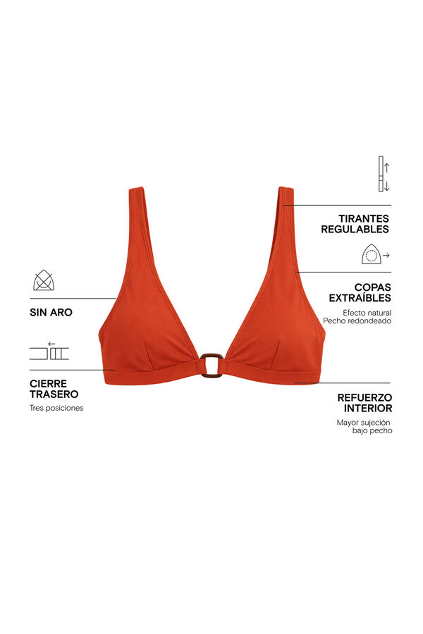 Women'secret Top bikini halter naranja naranja