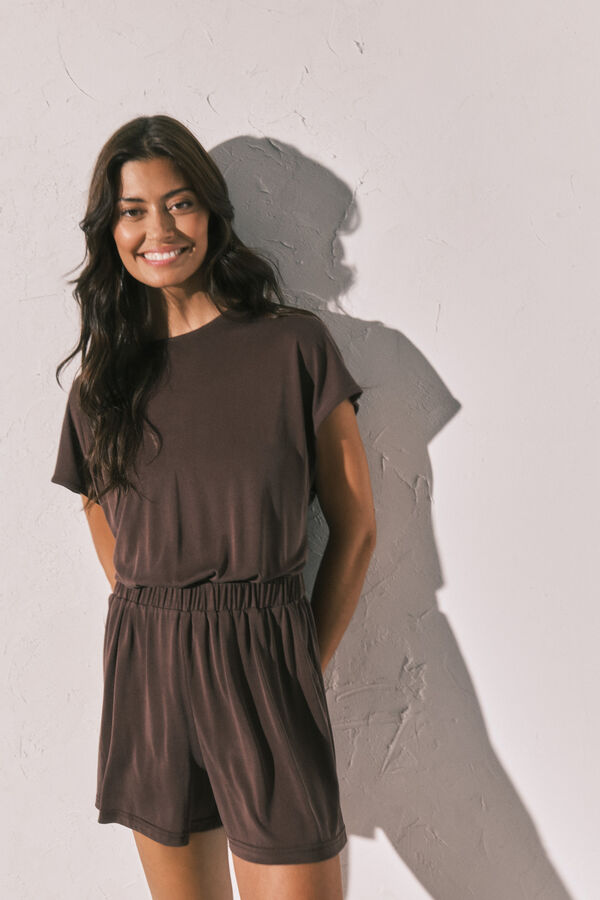 Women'secret Jumper tejido fluido marr&oacute;n caf&eacute;