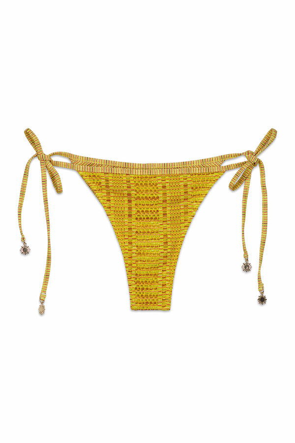 Women'secret Panty de bikini brasile&ntilde;a de crochet multicolor estampado