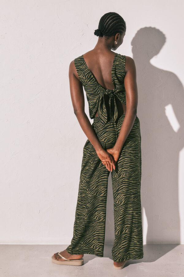 Women'secret Jumpsuit largo animal print negro