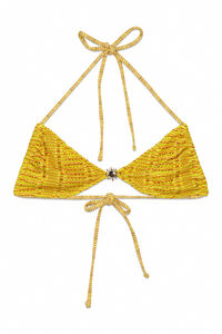 Women'secret Top bikini triangular de crochet multicolor