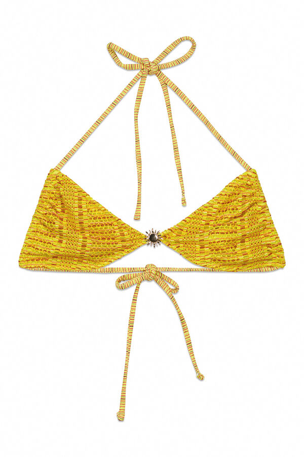 Women'secret Top bikini triangular de crochet multicolor estampado
