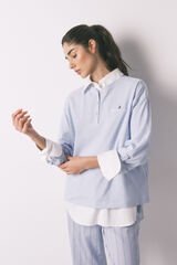 Women'secret Playera manga larga de 100% algod&oacute;n azul azul