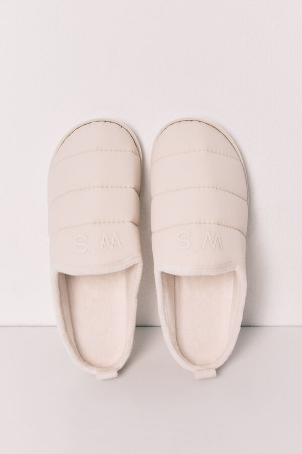Women'secret Pantuflas acolchadas blancas marfil