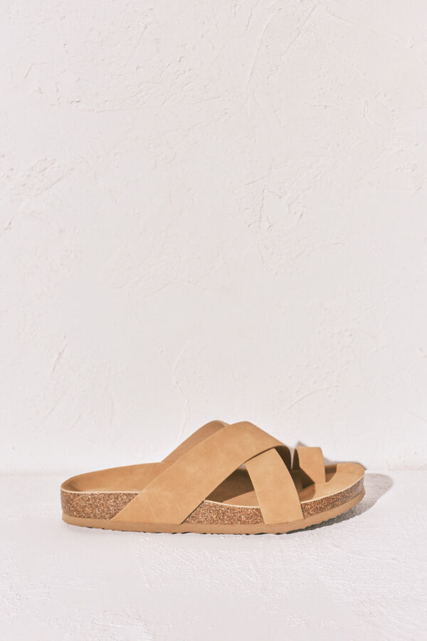 Women'secret Sandalias bio de tiras cruzadas arena caf&eacute;