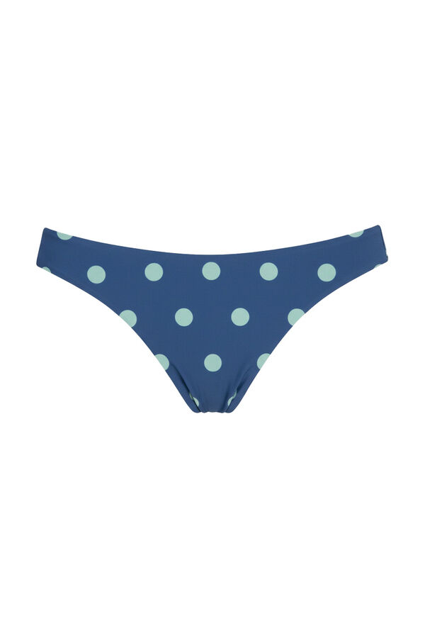 Women'secret Panty de bikini cl&aacute;sica estampado de puntos azul estampado