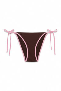 Women'secret Panty de bikini tiras de contraste marr&oacute;n