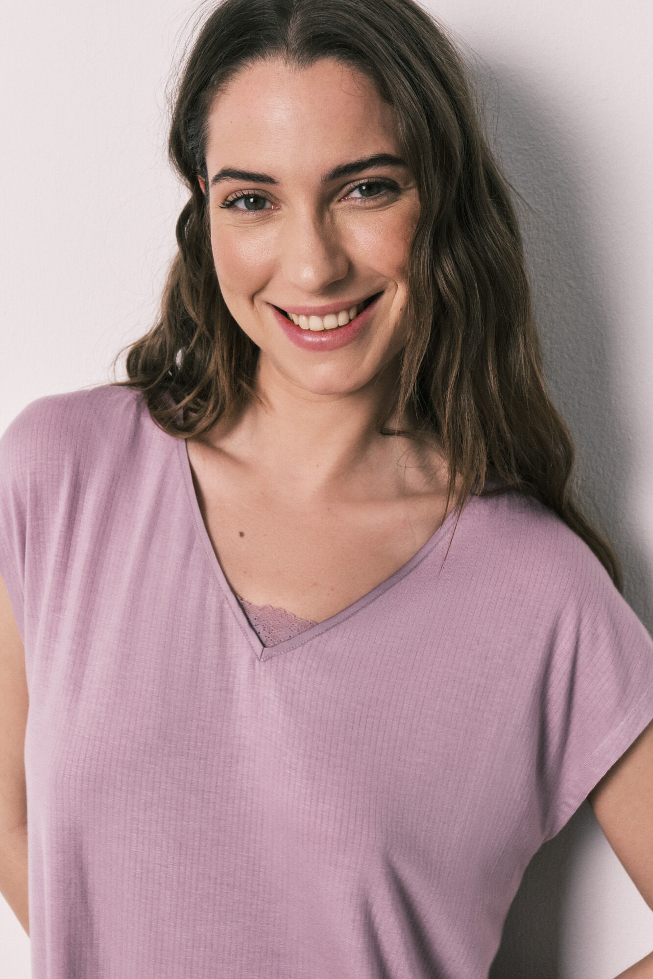 Women'secret Pijama capri tacto suave de viscosa rosa