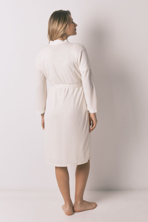 Women'secret Bata maternity con cintur&oacute;n blanca marfil