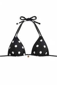 Women'secret Top de bikini triangular estampado de puntos reversible