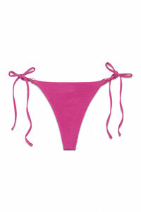 Women'secret Panty de bikini tanga de tiras con brillo rosa