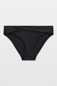 Women'secret Panty de bikini de tiro medio-alto twist negra