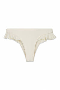 Women'secret Panty de bikini brasile&ntilde;o con volantes blanco
