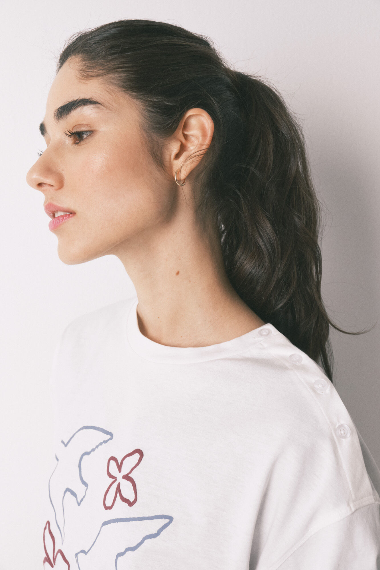 Women'secret Playera manga 3/4 de 100% algod&oacute;n blanca