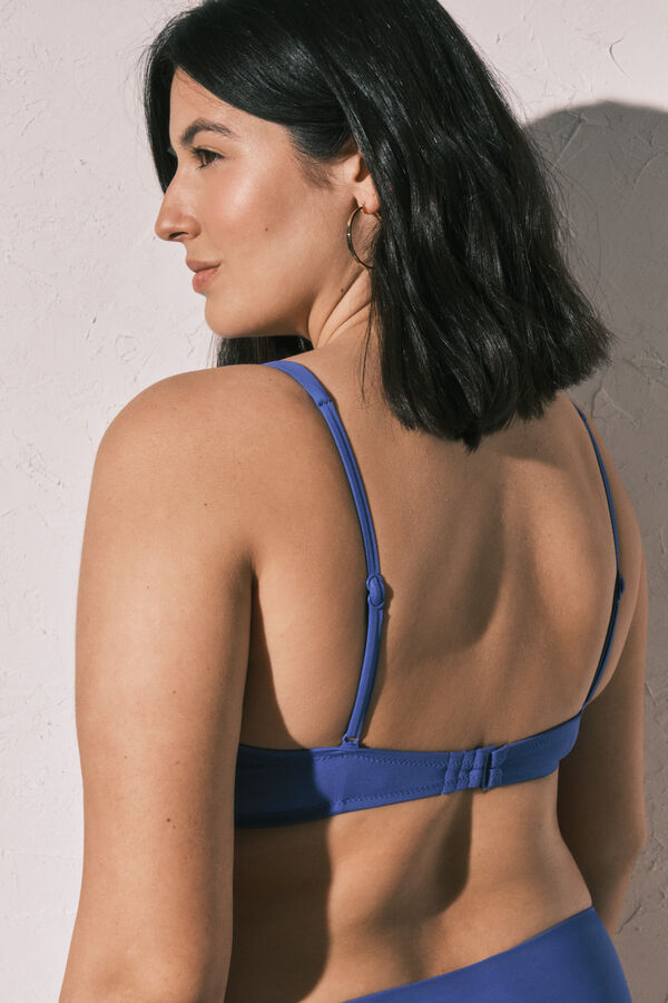 Women'secret Top de bikini horizontal con aro azul azul
