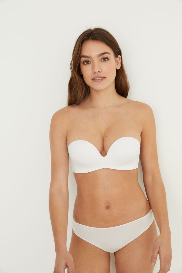 Women'secret SUPERB Brasier sin tirantes s&uacute;per push-up microfibra blanco