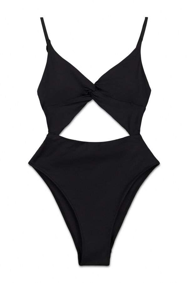 Women'secret Trikini liso cut out negro negro