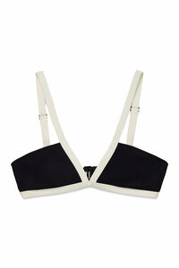 Women'secret Top bikini triangular semi brillante negro