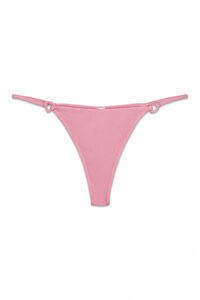 Women'secret Panty de bikini tanga con textura crinkle rosa