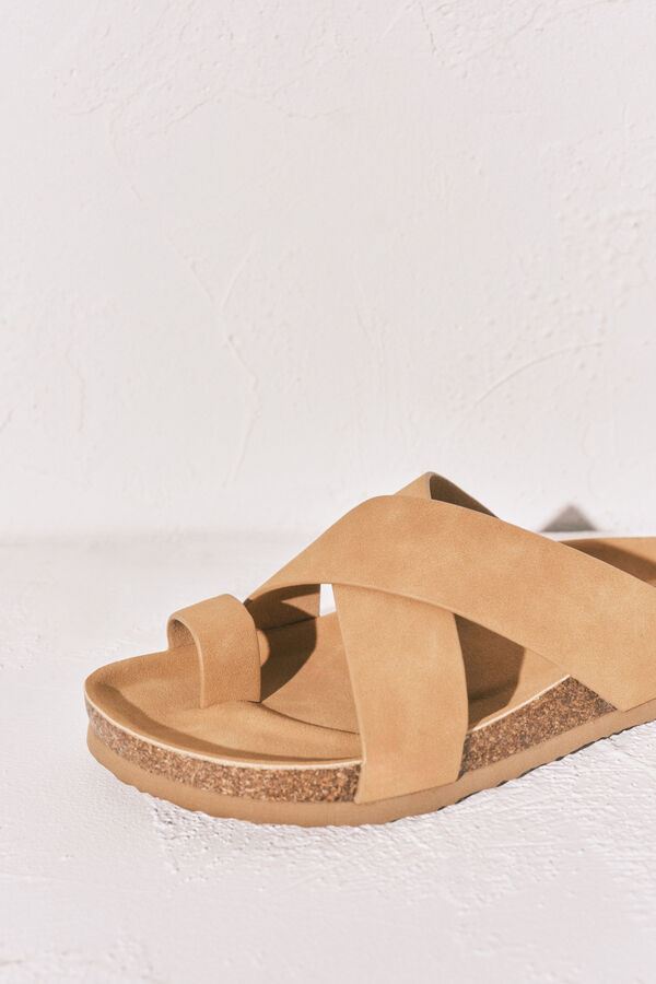 Women'secret Sandalias bio de tiras cruzadas arena caf&eacute;