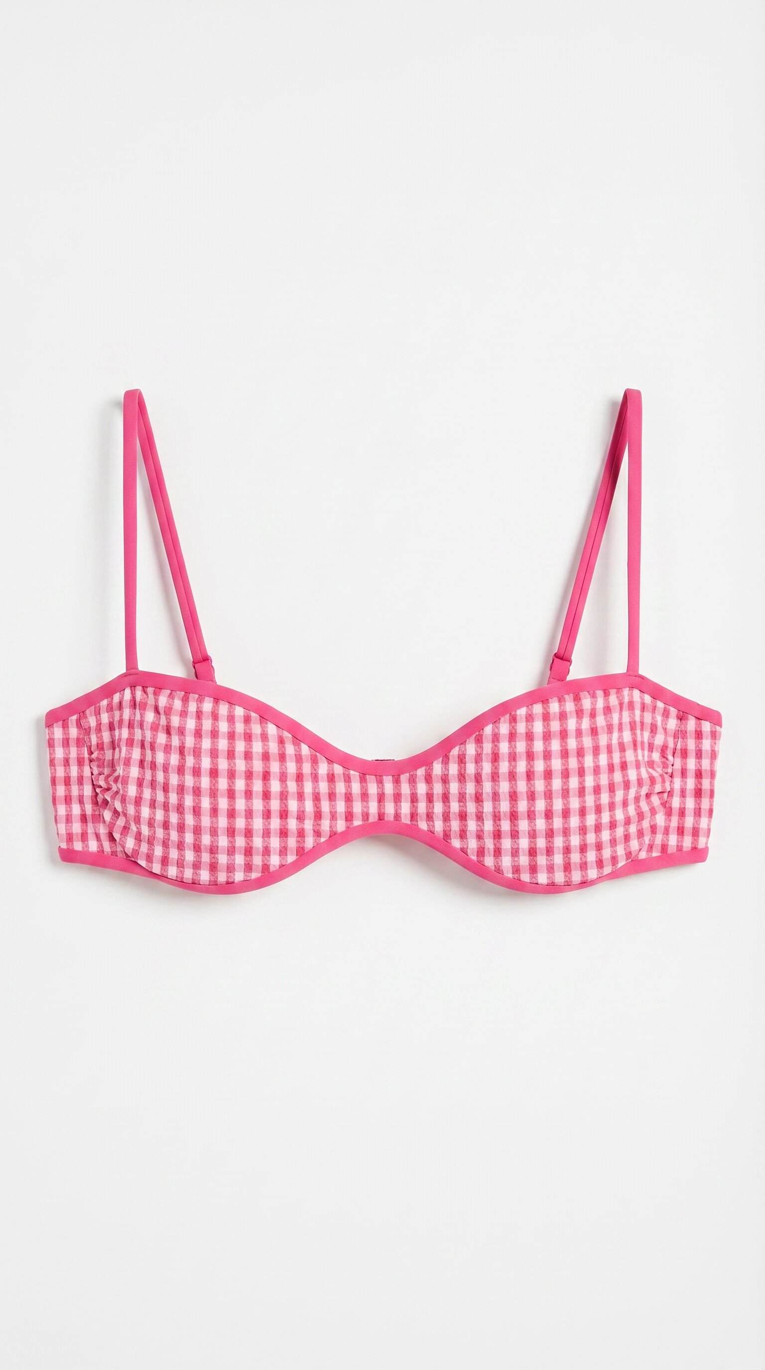 Women'secret Top bikini horizontal cuadro vichy rosa lurex