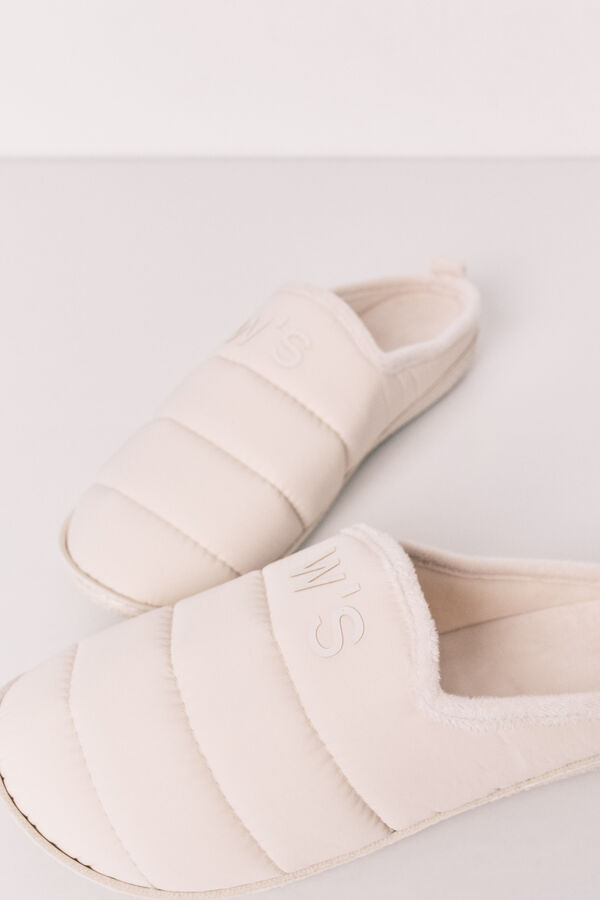 Women'secret Pantuflas acolchadas blancas marfil