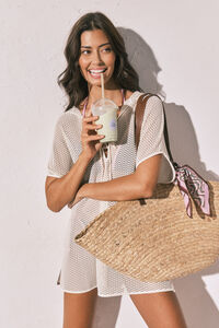 Women'secret T&uacute;nica corta con capucha efecto red beige