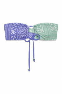 Women'secret Top de bikini bandeau estampado de pa&ntilde;uelo