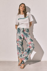 Women'secret Pantal&oacute;n largo estampado verde verde