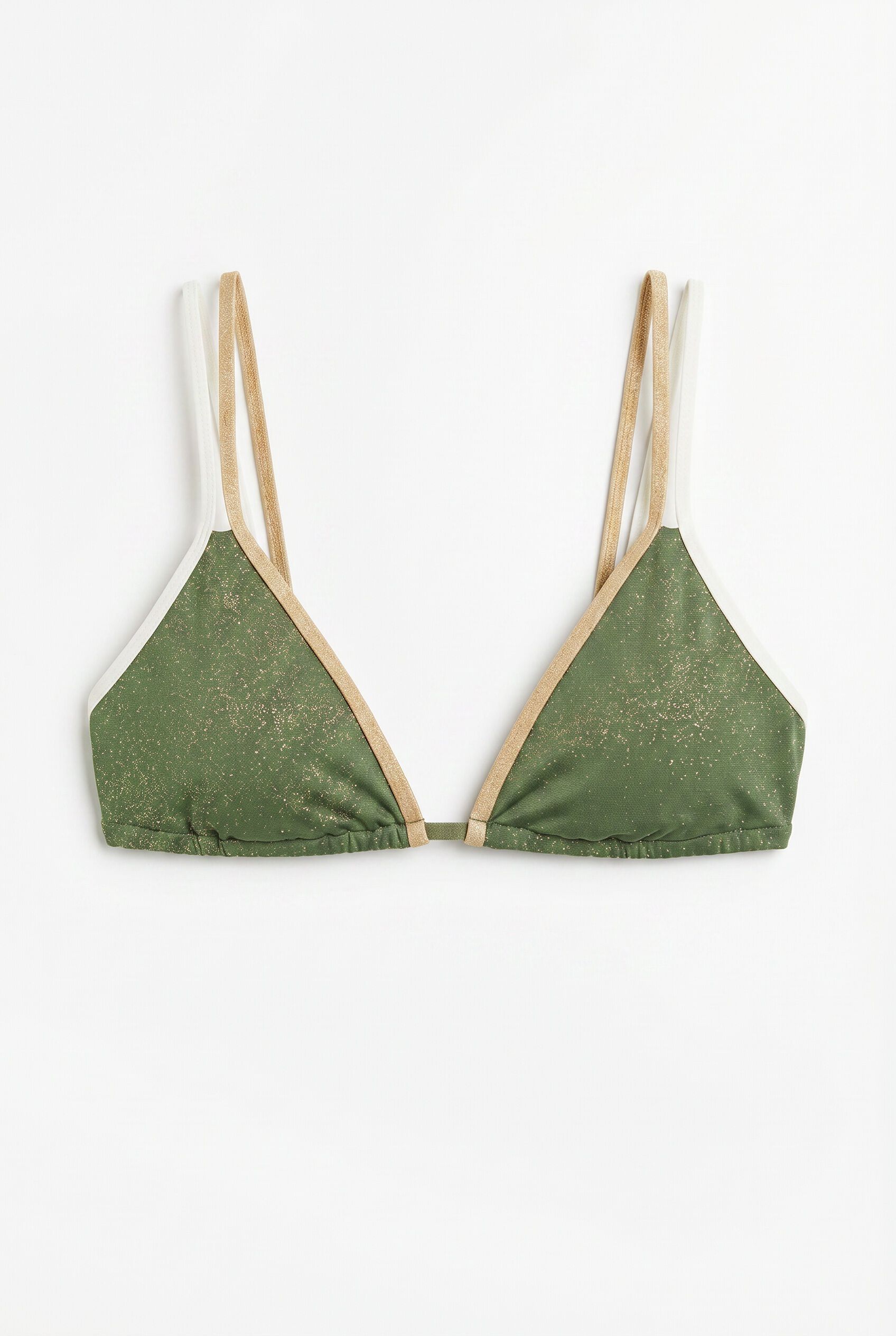 Women'secret Traje de ba&ntilde;o bikini triangular cortina verde lurex