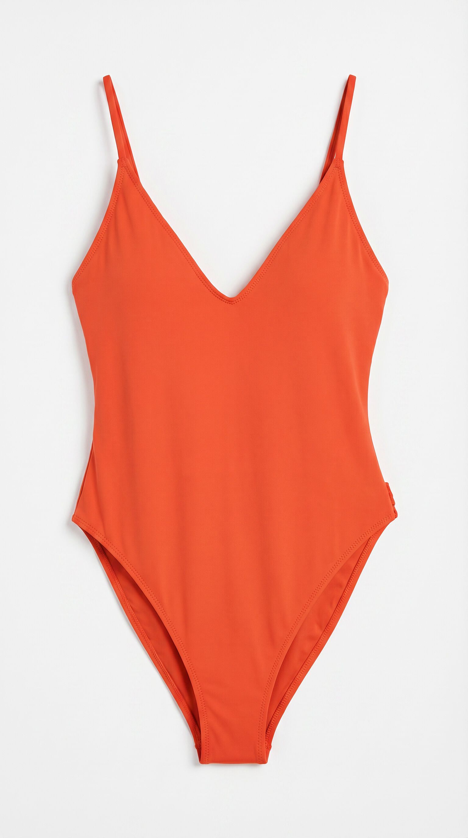 Women'secret Traje de ba&ntilde;o escote profundo efecto seda naranja
