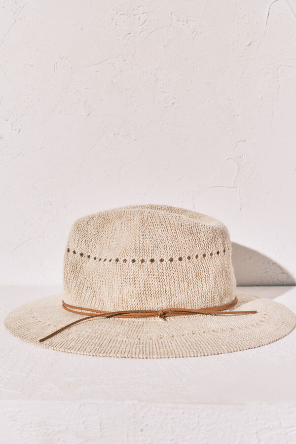 Women'secret Sombrero efecto rafia beige caf&eacute;