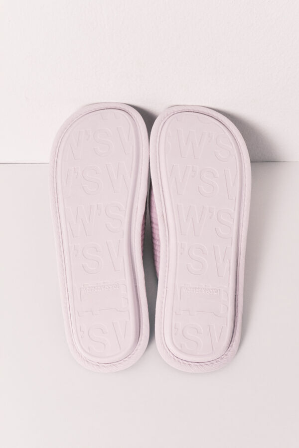 Women'secret Pantuflas estampadas granate rosa