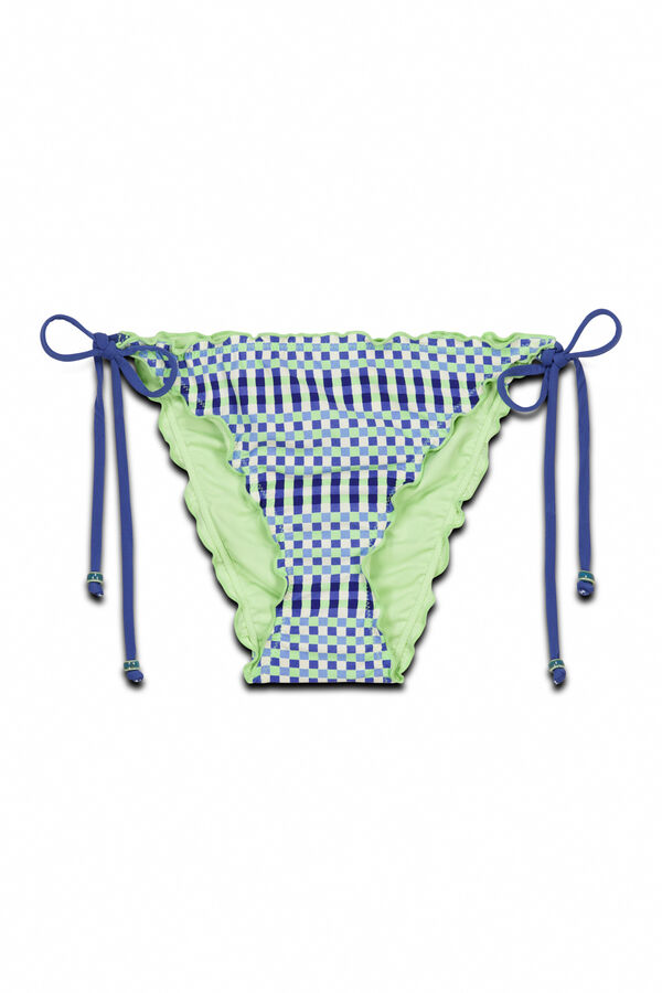 Women'secret Panty de bikini cl&aacute;sica de tira con estampado geom&eacute;trico estampado
