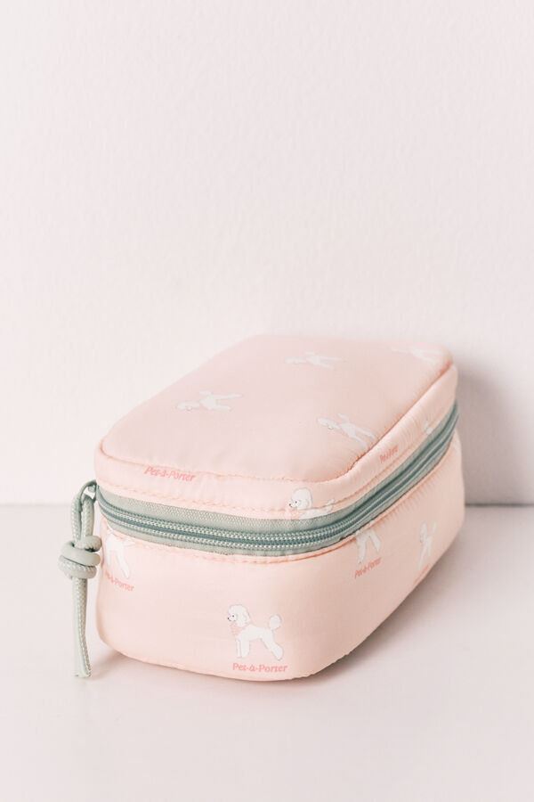 Women'secret Neceser peque&ntilde;o estampado de perritos rosa naranja