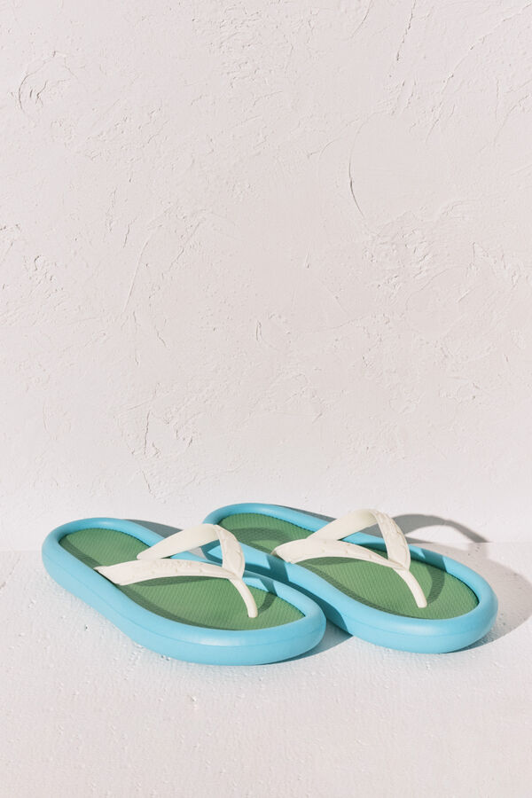 Women'secret Chanclas efecto bloques color azul