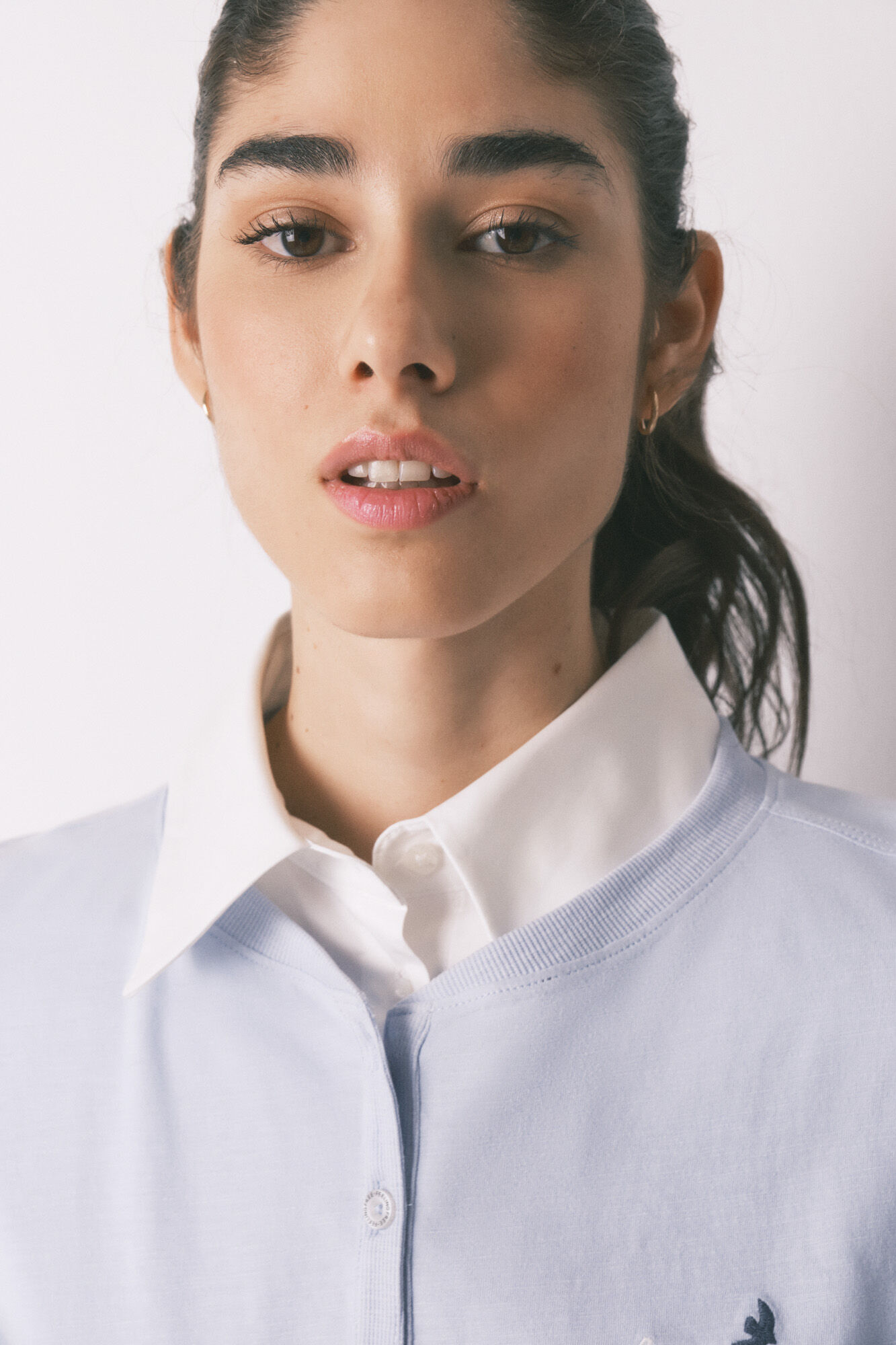 Women'secret Playera manga larga de 100% algod&oacute;n azul