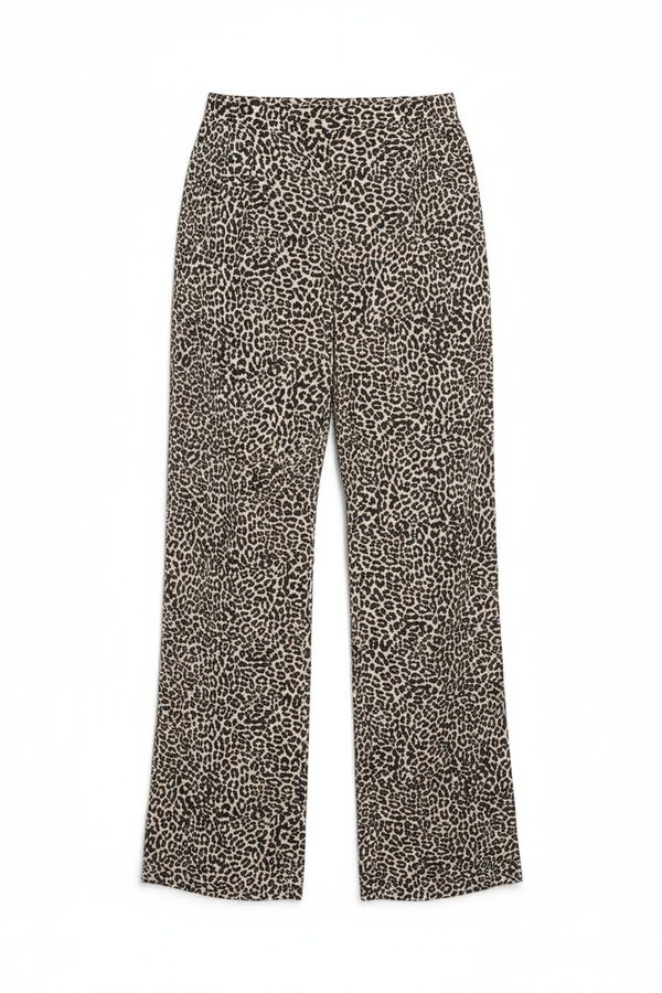 Women'secret Pantal&oacute;n fluido animal print blanco