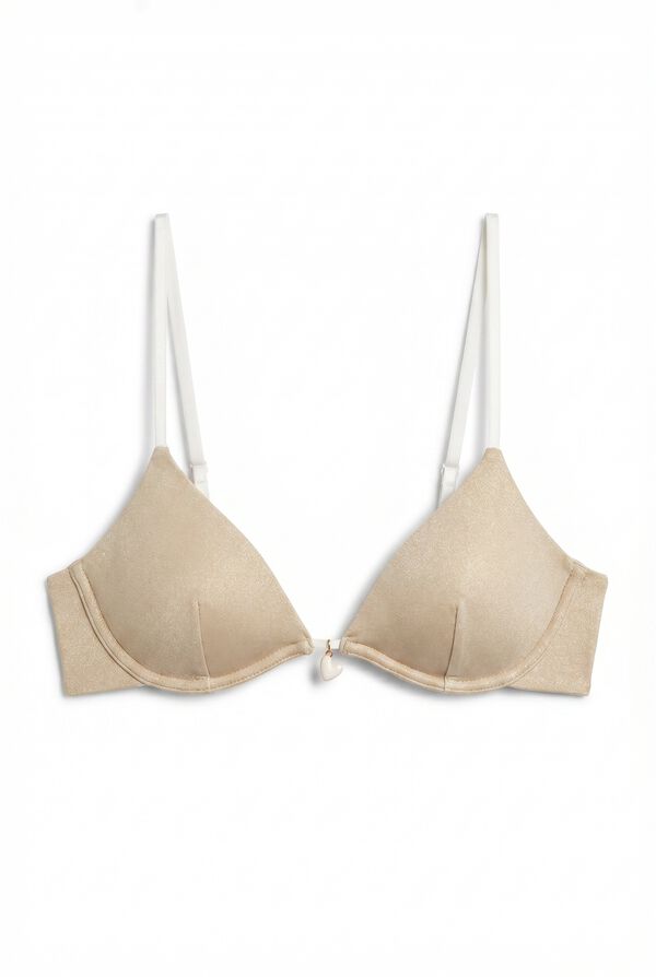 Women'secret Bikini triangular escotado nude lurex caf&eacute;